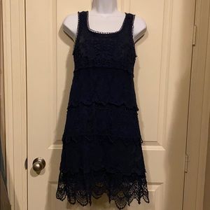 Navy Crochet Dress